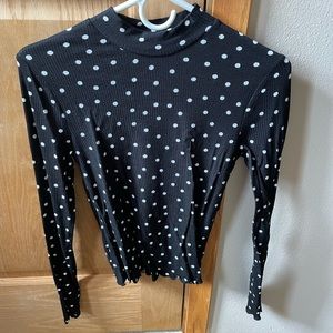 Black polka dot long sleeve